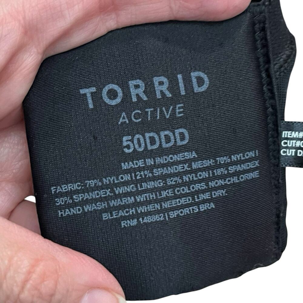 Torrid Mid Impact Underwire Sports Bra 50DDD Purple Black Molded Full Coverage - Picture 7 of 7